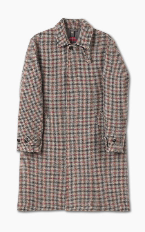 Baracuta Paul Wool Coat Houndstooth Grey