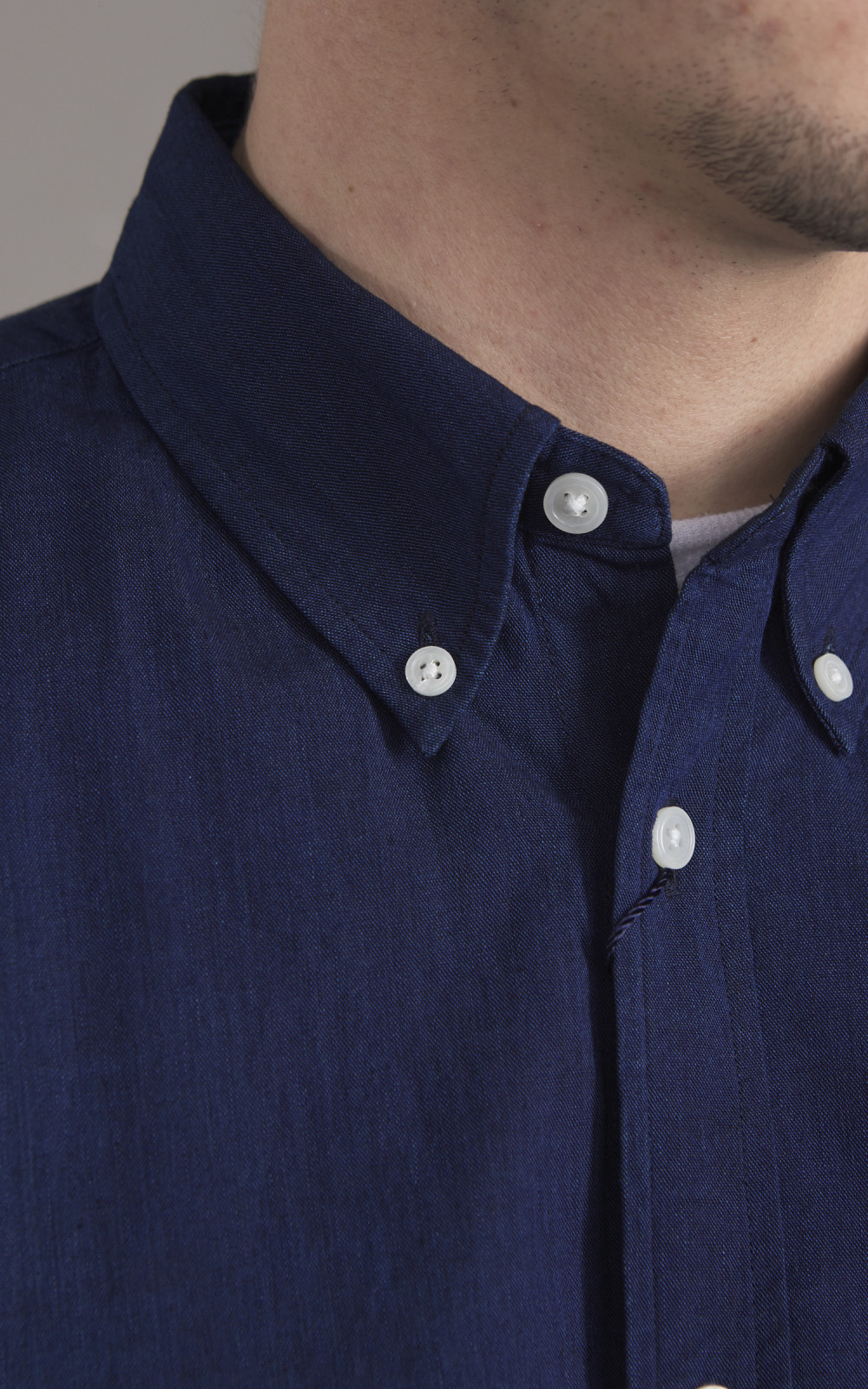Japan Blue Cote d'Ivoire Cotton Selvedge Chambray Shirt Dark