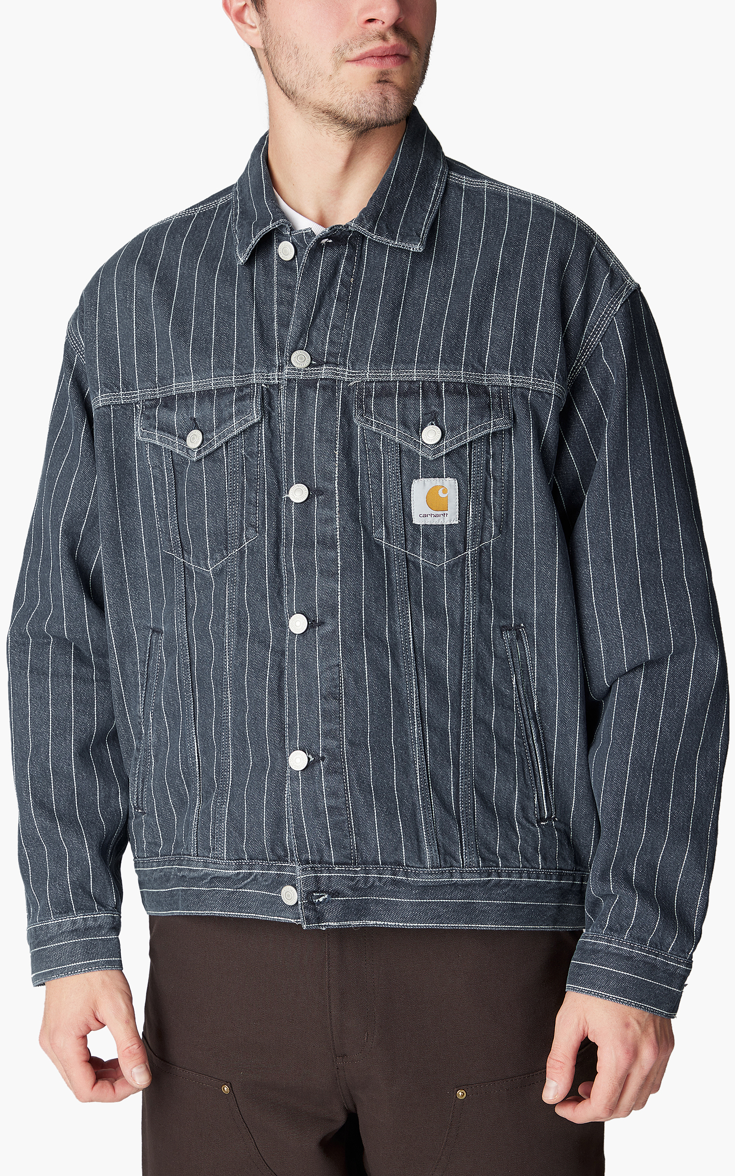 Carhartt WIP Orlean Jacket Orlean Stripe Blue/White Stone Washed | Cultizm