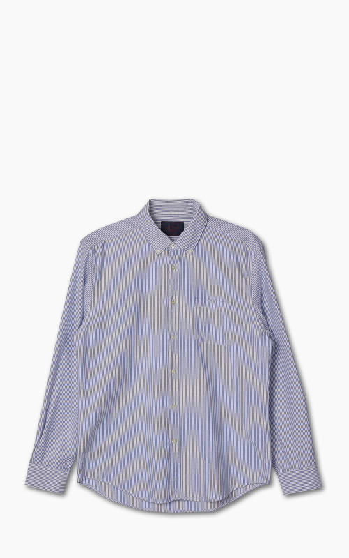 Portuguese Flannel Belavista Stripe Shirt Blue