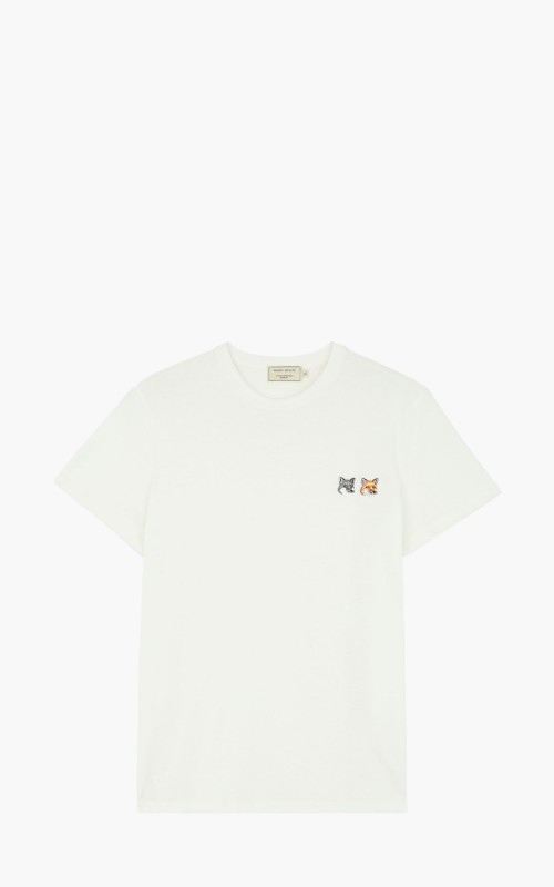 Maison Kitsuné T-Shirt Double Fox Head Patch Latte