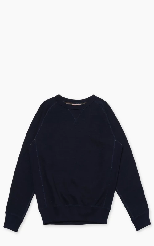 Wonder Looper Pullover Crewneck Real Indigo Blanket Striped French Terry Indigo