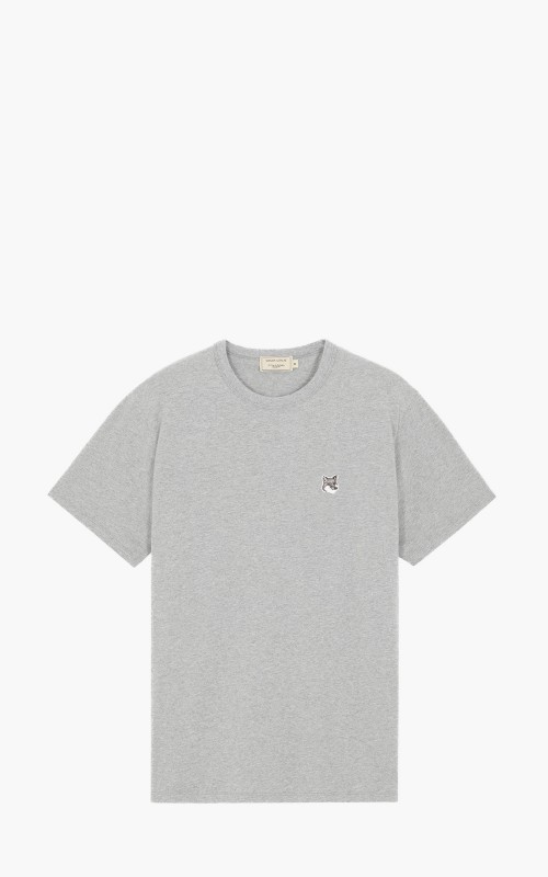 Maison Kitsuné Grey Fox Head Patch T-Shirt Grey