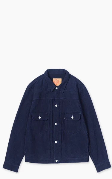 Omoto 3220 Type 2 Cube Sashiko Denim Jacket Indigo 12oz