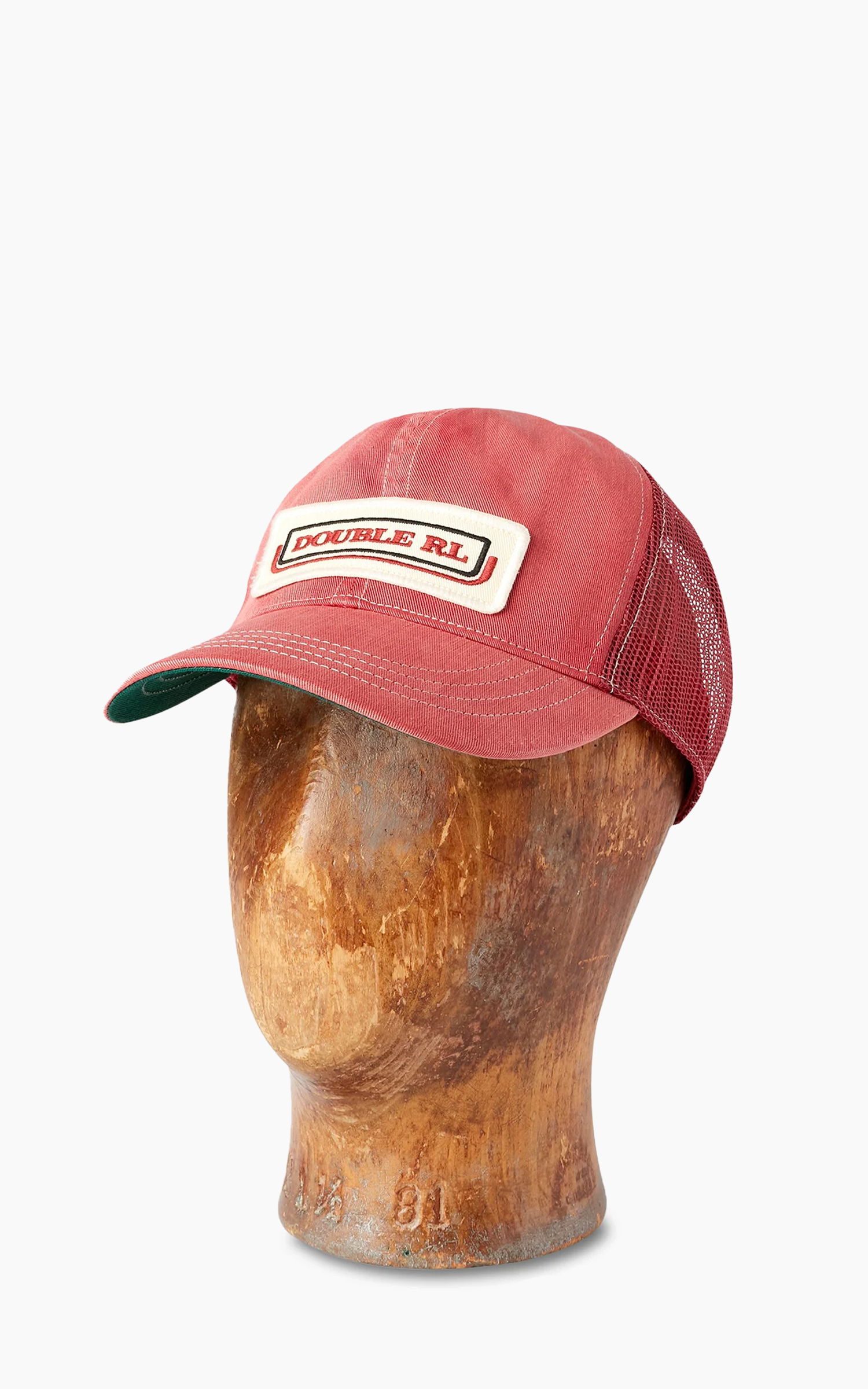 RRL Denim Mesh Trucker Cap Faded Red