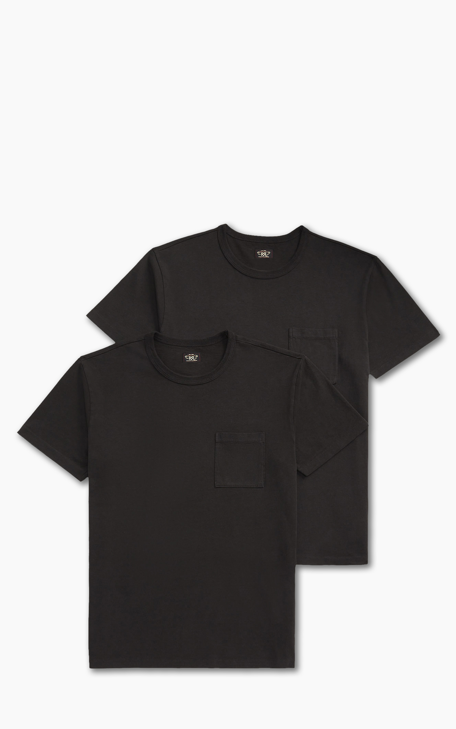 RRL 2 Pack Garment Dyed Pocket Tees Black Cultizm