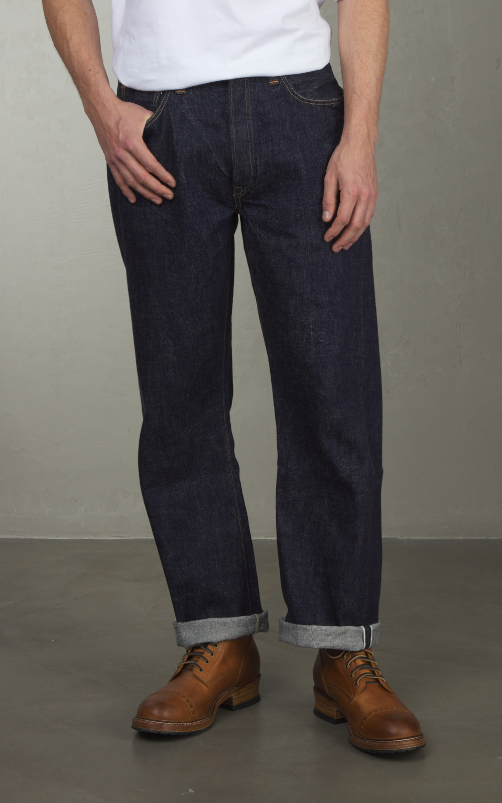 【COLOR iN ID】Washing wide cutting denim Fullcount-0105W-Wide-Denim-