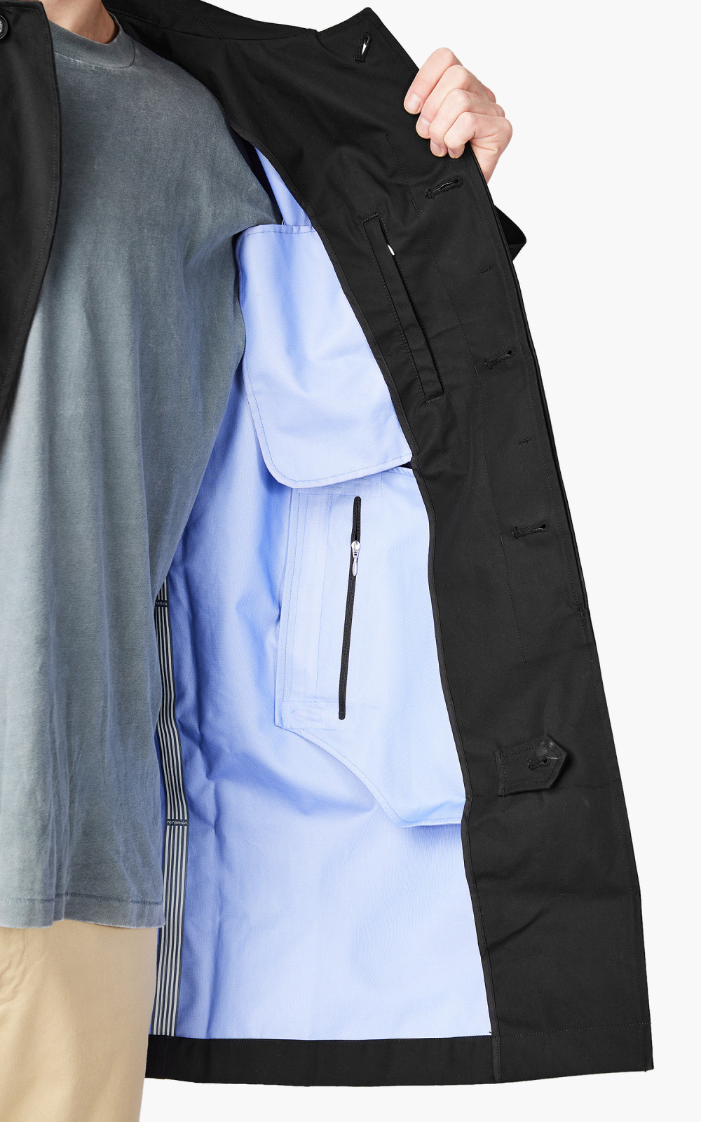 Nanamica GORE-TEX Soutien Collar Coat Black | Cultizm