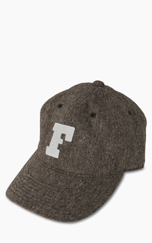 Fullcount 6 Panel Tweed Baseball Cap 'F' Patch Brown