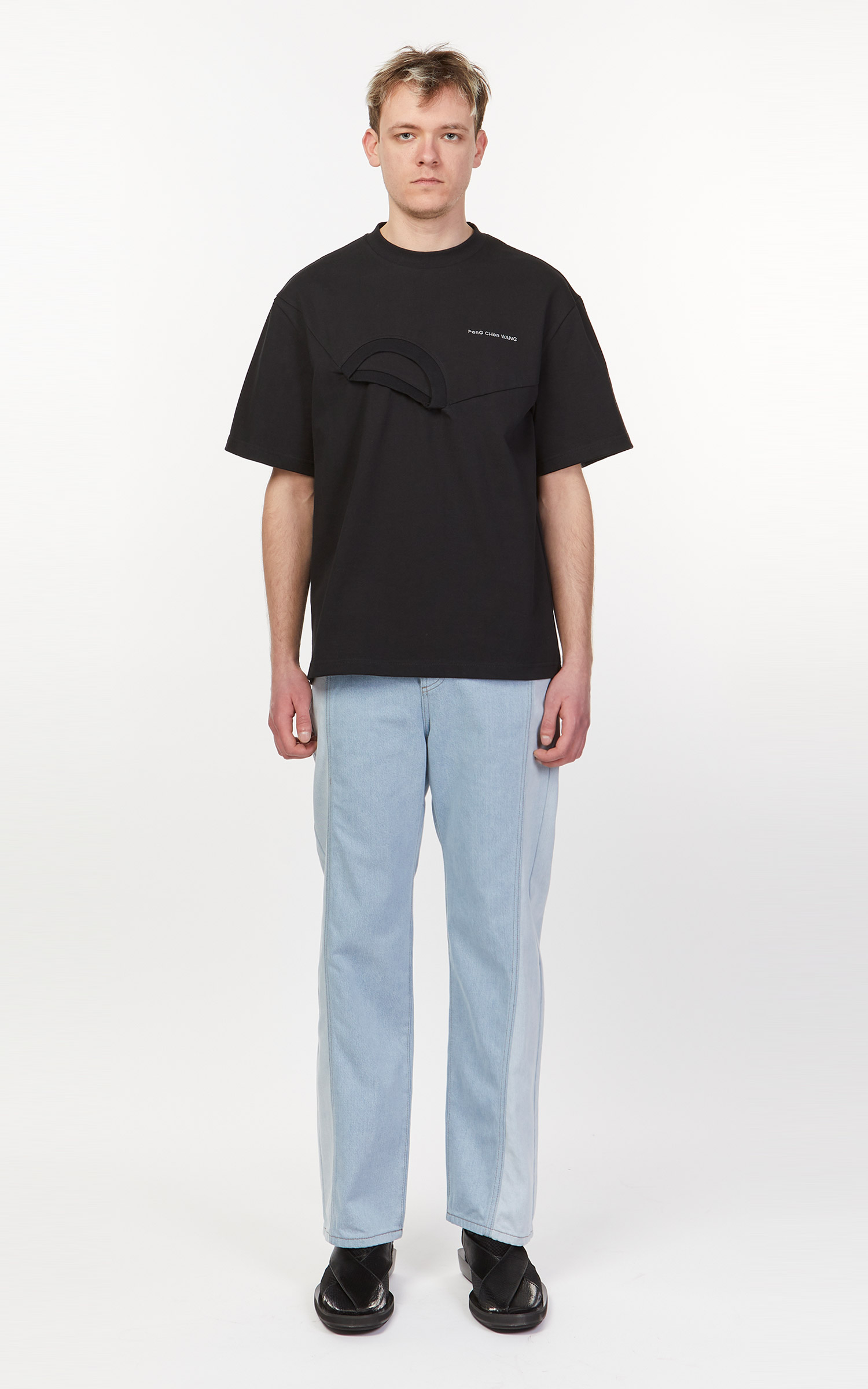 Feng Chen Wang Panelled Collar Shirt Black | Cultizm