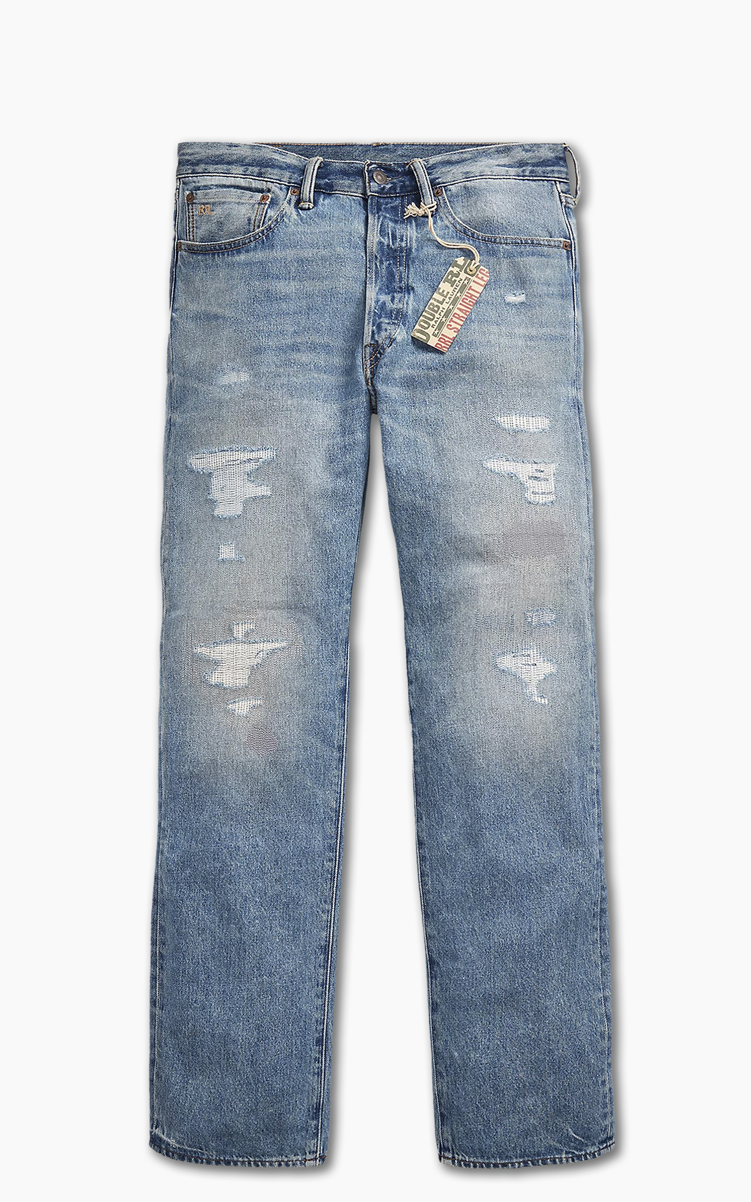 RRL Straight Fit Jean Repaired Clearville Wash | Cultizm