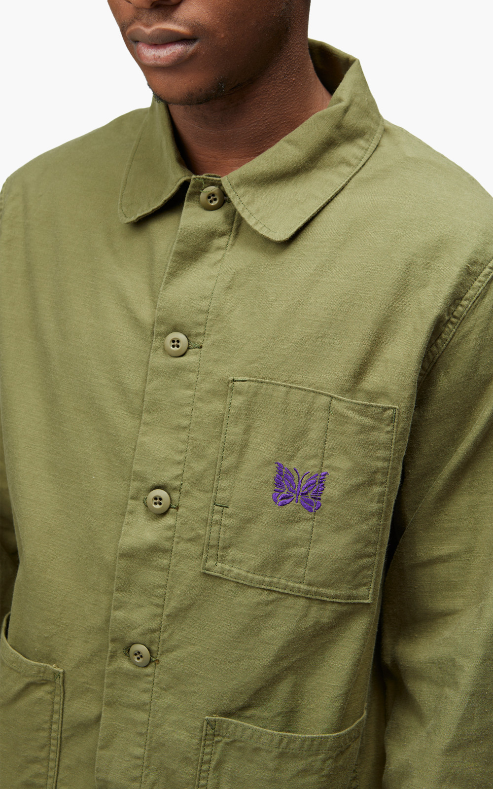 Needles D.N. Coverall Back Sateen Olive | Cultizm Needles D.N. Coverall Back Sateen Olive | Cultizm