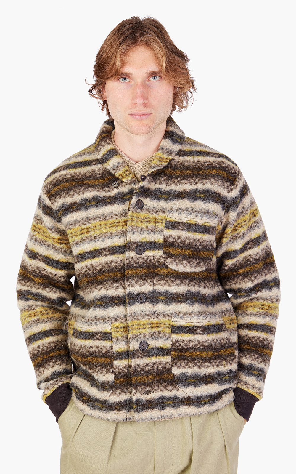 Universal Works New York Cardigan Wool Mix Fairisle Cultizm