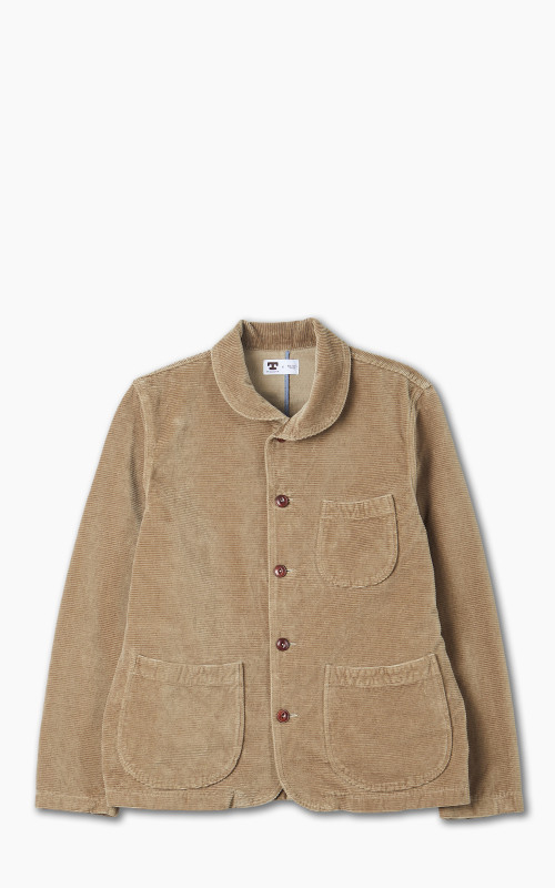 Tellason Shawl Collar Jacket Kindermann Corduroy Taupe