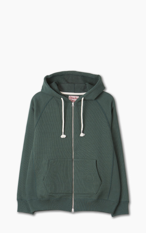 Wonder Looper Zip Hoodie Double Heavyweight French Terry Green