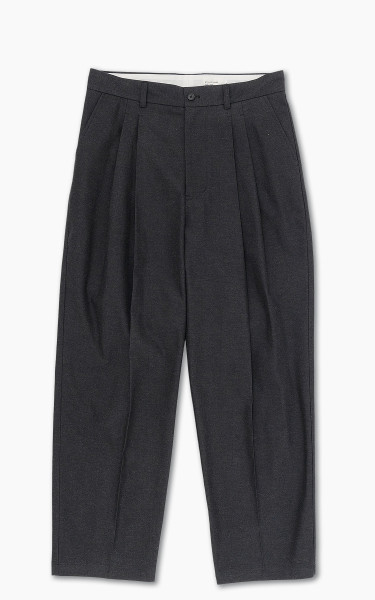 Still By Hand Deep Tuck Pressed Pant Charcoal