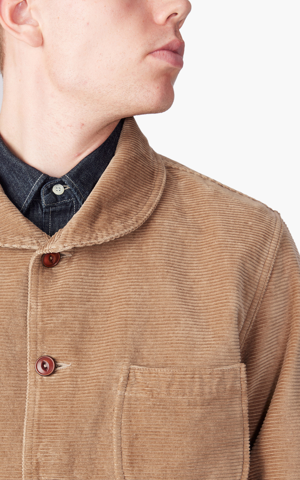 Tellason Shawl Collar Jacket Kindermann Corduroy Taupe | Cultizm