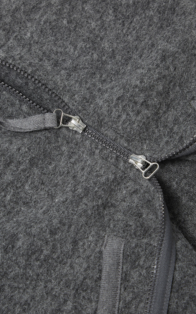 Universal Works Zip Waistcoat Wool Fleece Grey Marl | Cultizm