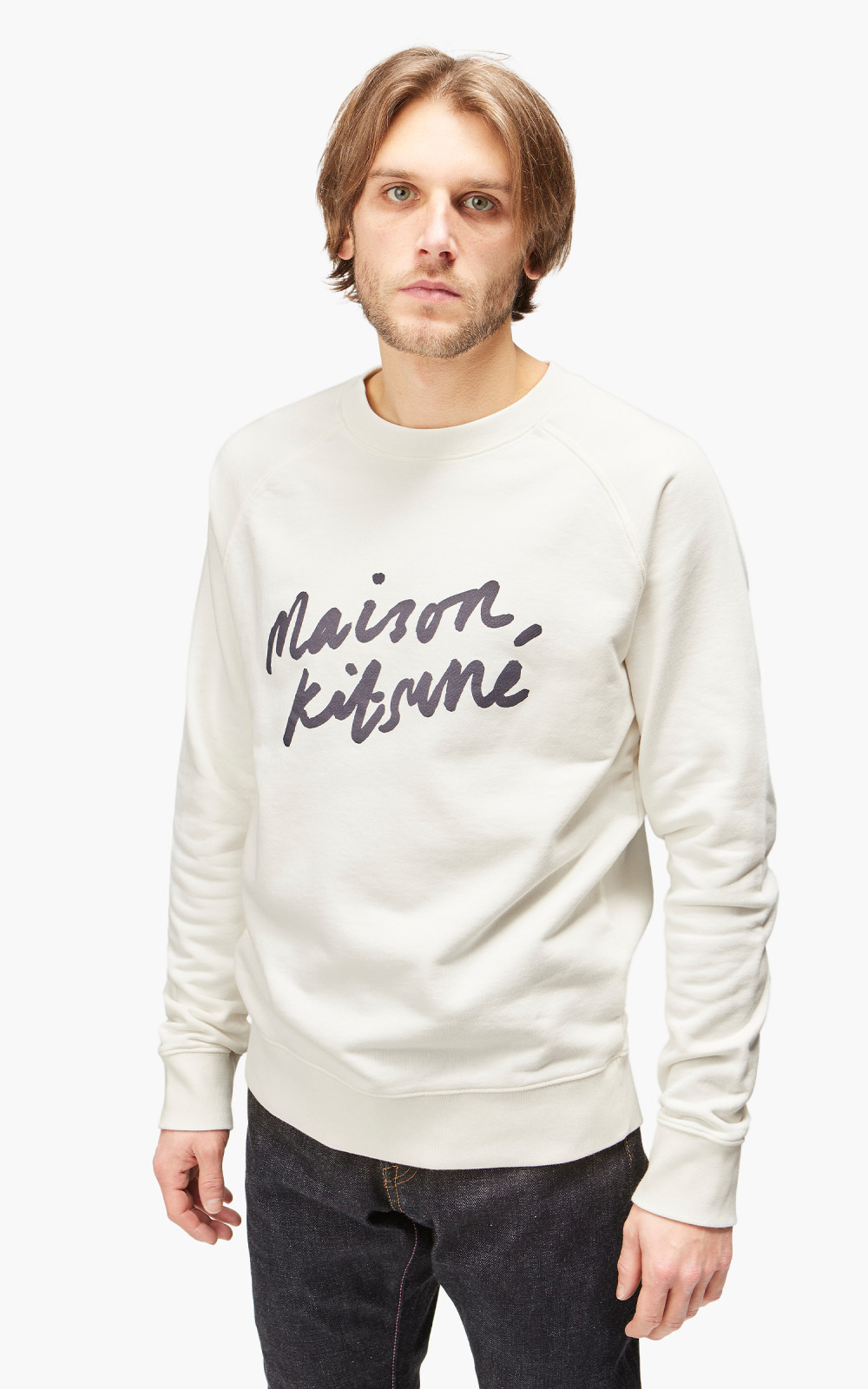 ★関税込★MAISON KITSUNE★Handwriting Clean Sweatshirt ★ Maison Kitsuné Handwriting Clean Sweatshirt Ecru | Cultizm