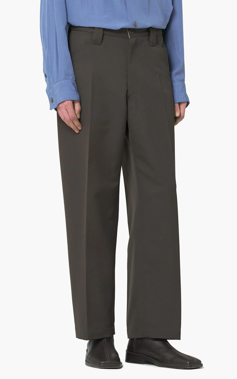 Lemaire Straight Pants Poly Wool Dak Brown | Cultizm