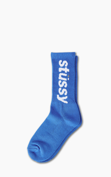 Stüssy Helvetica Crew Socks Blue/Aqua