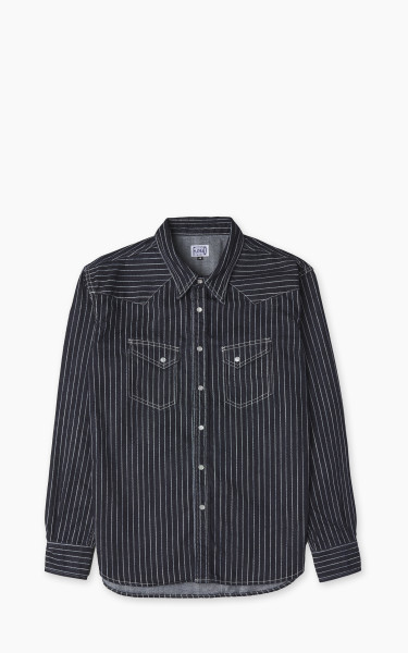 The Flat Head FN-SDW-701L Denim Wabash Western Shirt Selvedge Indigo