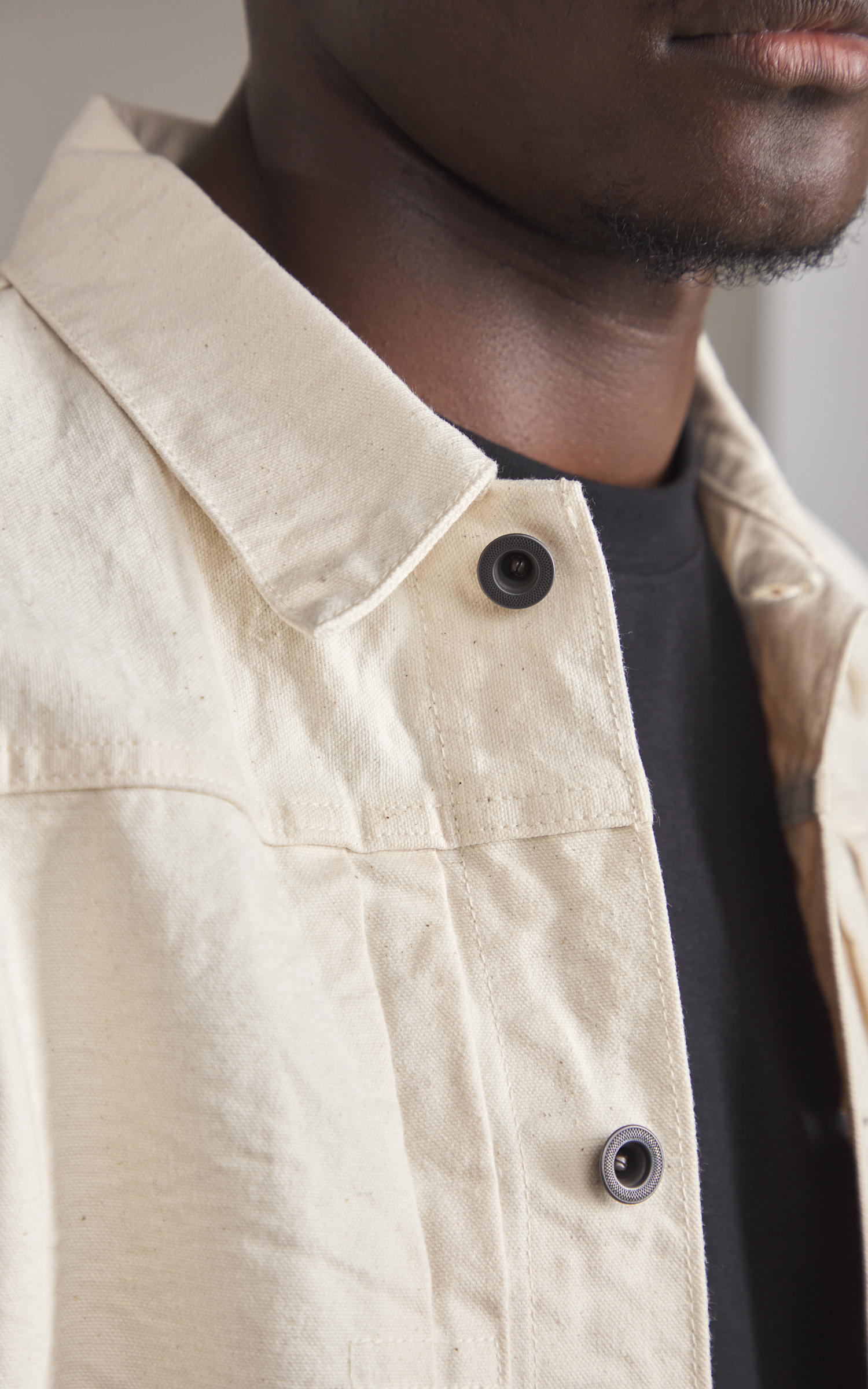FOB Factory F2445 Cotton Duck Jacket Ecru | Cultizm