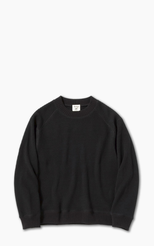 Jackman Waffle Mid-neck Sweatshirt Black