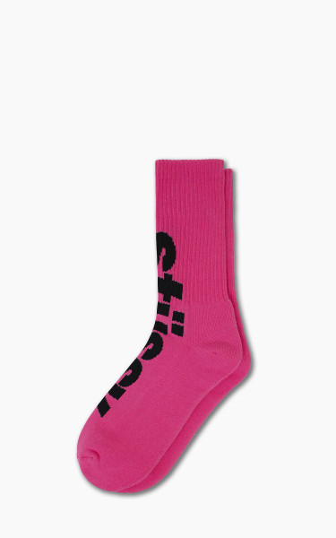 Stüssy Big Helvetica Crew Socks Pink/Black