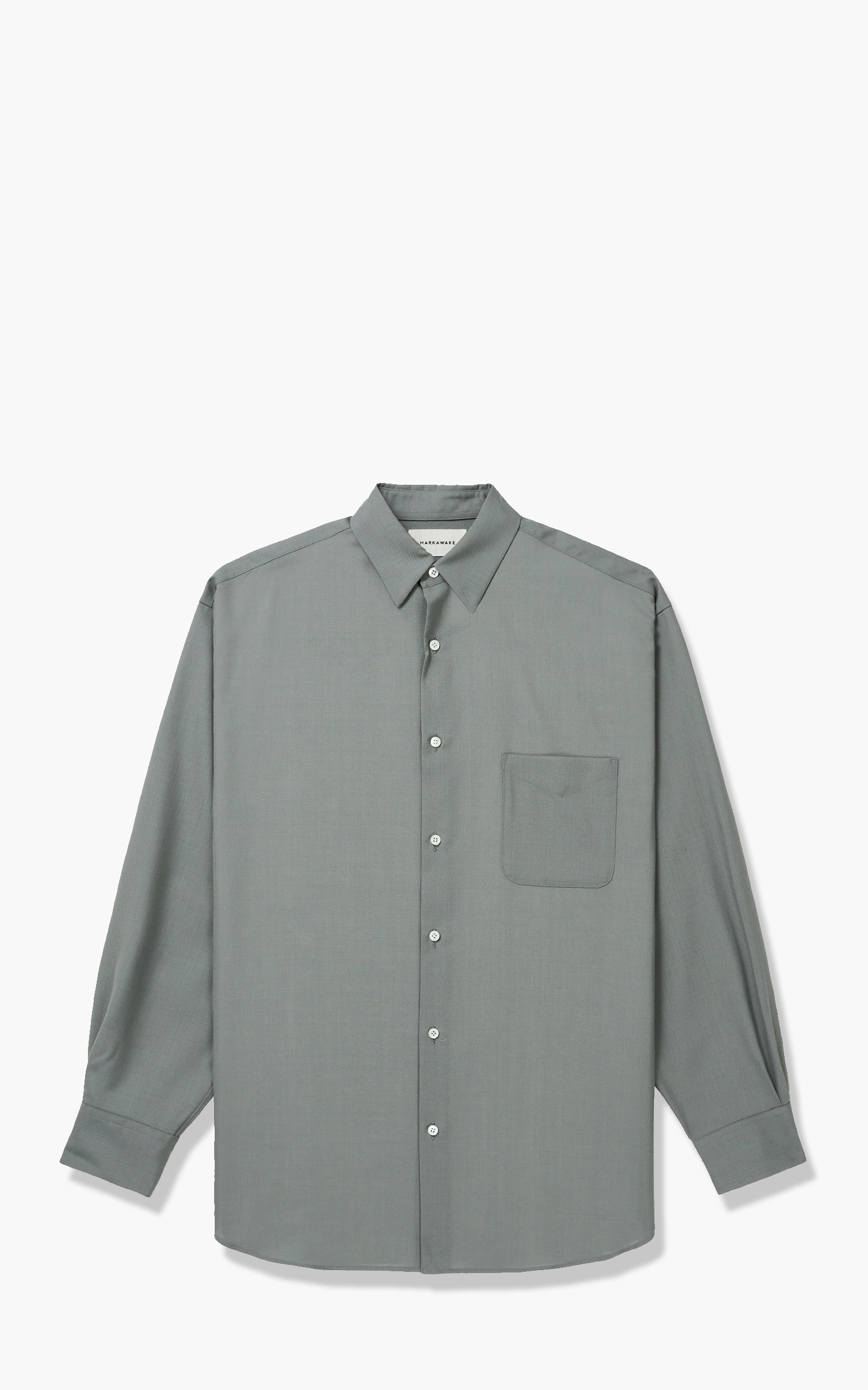 Markaware New Comfort Fit Shirt 120s Tropical Wool Bluegrey