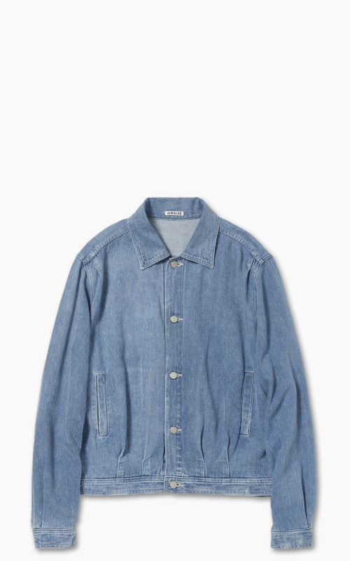 Auralee Selvedge Faded Light Denim Blouson Light Indigo