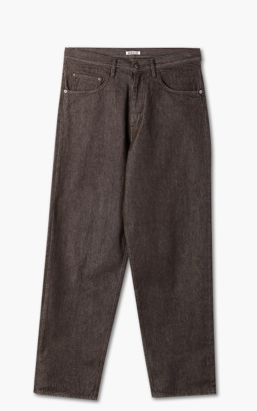 Auralee Hard Twist Denim Wide Pants Brown