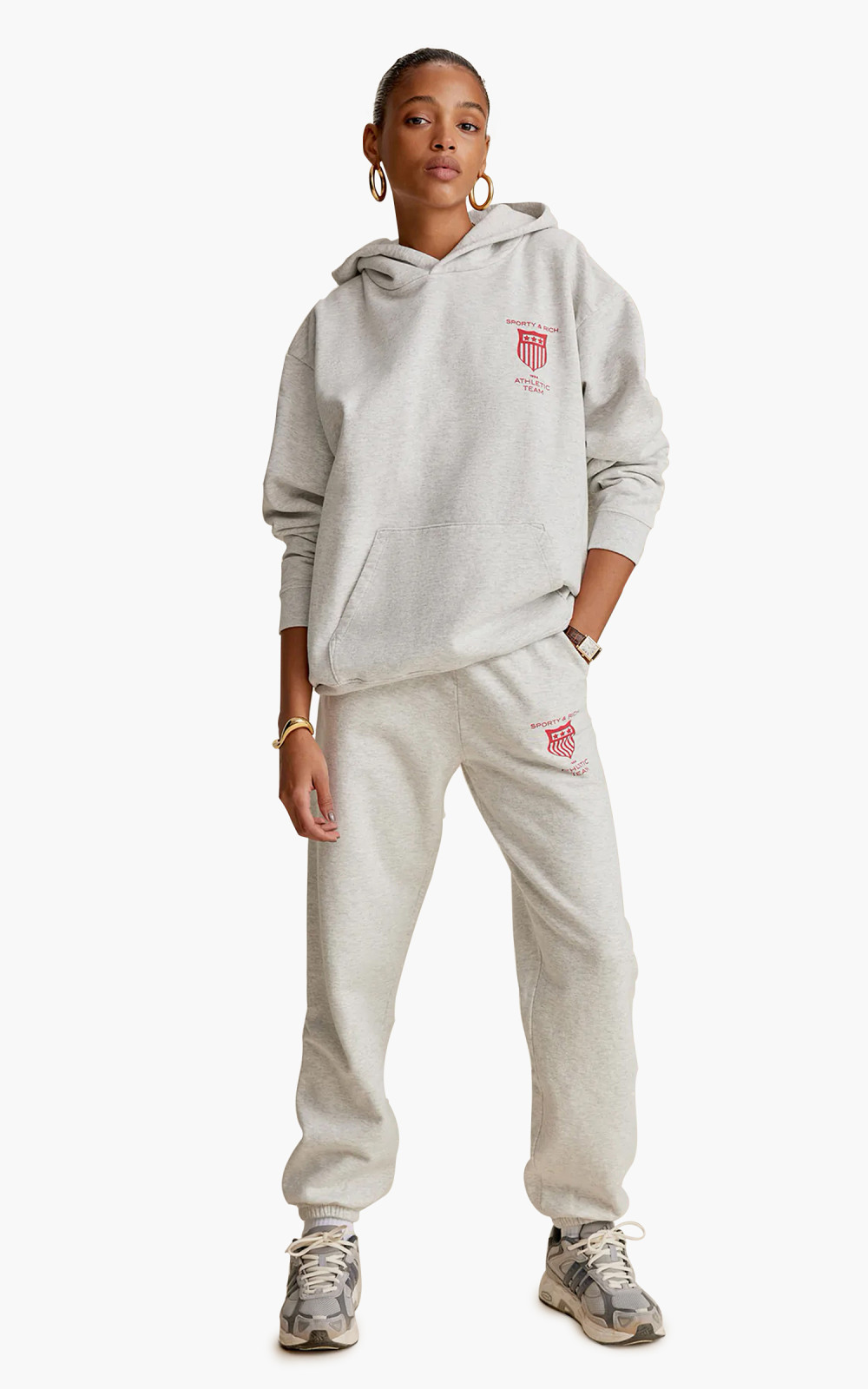 スウェット・トレーナー Sporty & Rich Athletic Team Sweatshirt CR631WH Sporty & Rich Athletic Team Hoodie Heather Gray | Cultizm