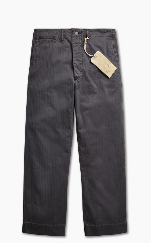 RRL Field Chino Flat Front Herringbone Black