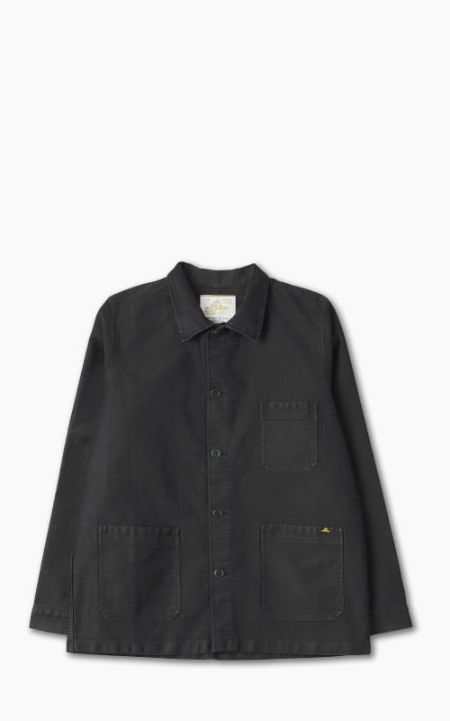 Le Mont St Michel Genuine Work Jacket Moleskin Vintage Wash Black