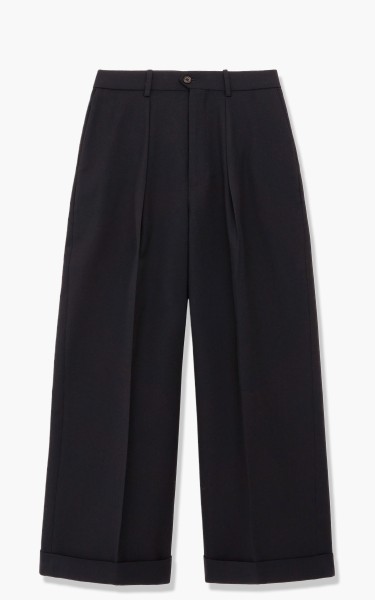 Markaware Pleated Wide Trousers Organic Wool Survival Cloths Black A21C-05PT02C-Black