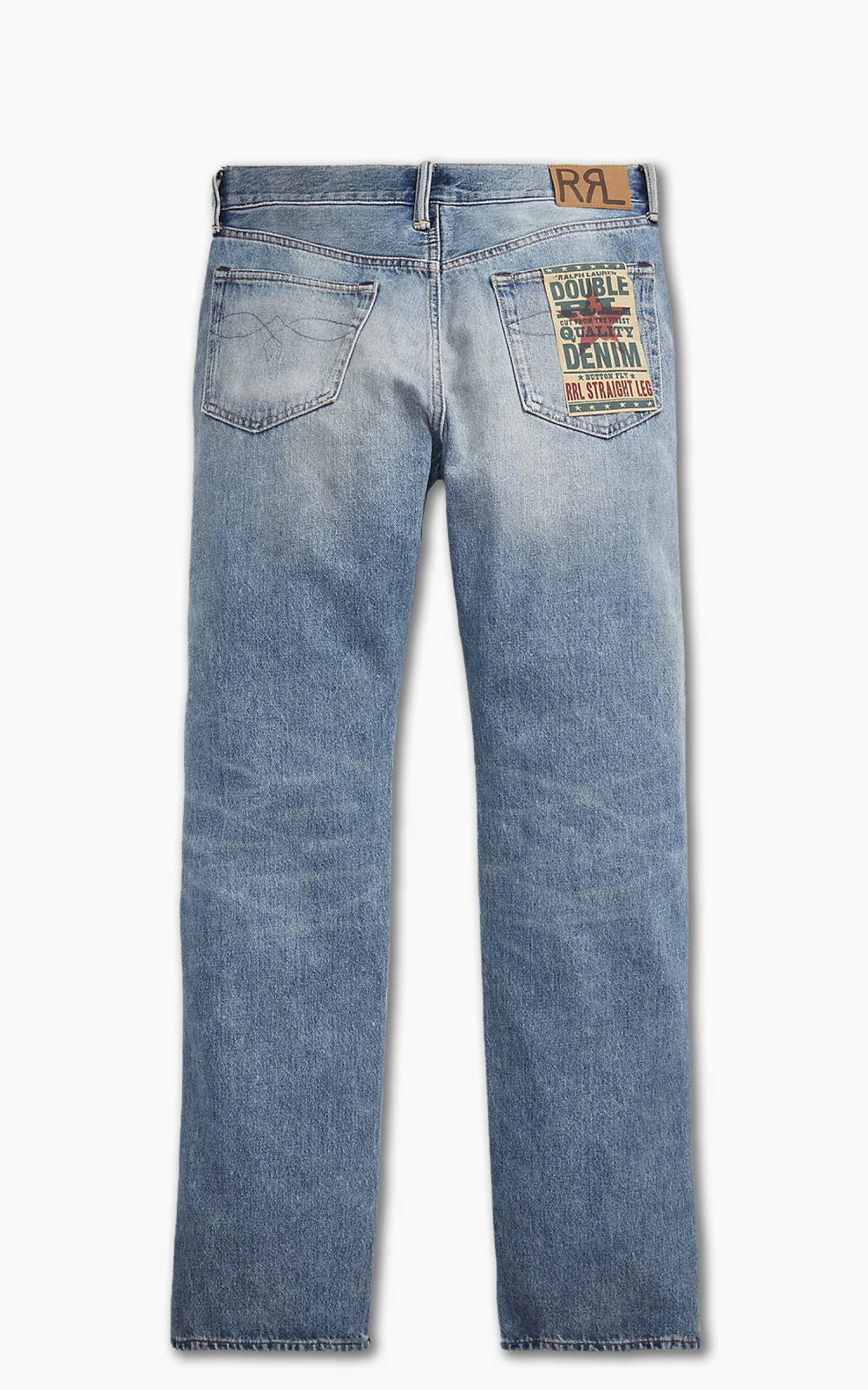 RRL Straight Fit Jean Repaired Clearville Wash | Cultizm RRL Straight Fit Jean Repaired Clearville Wash | Cultizm