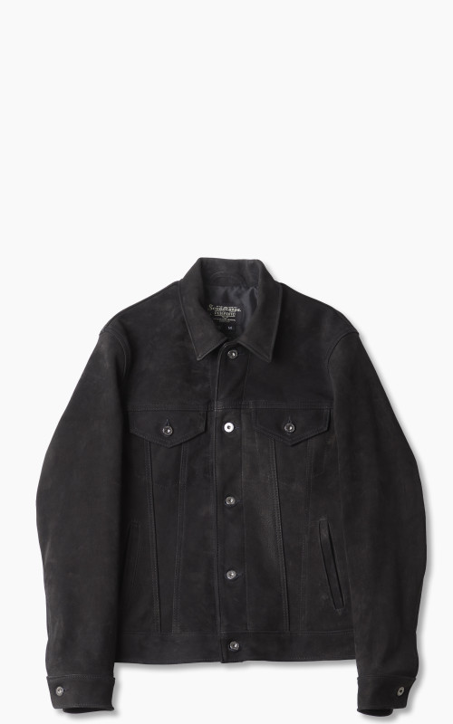 3sixteen x Schott NYC Type 3s Pebble Grain Goatskin Black