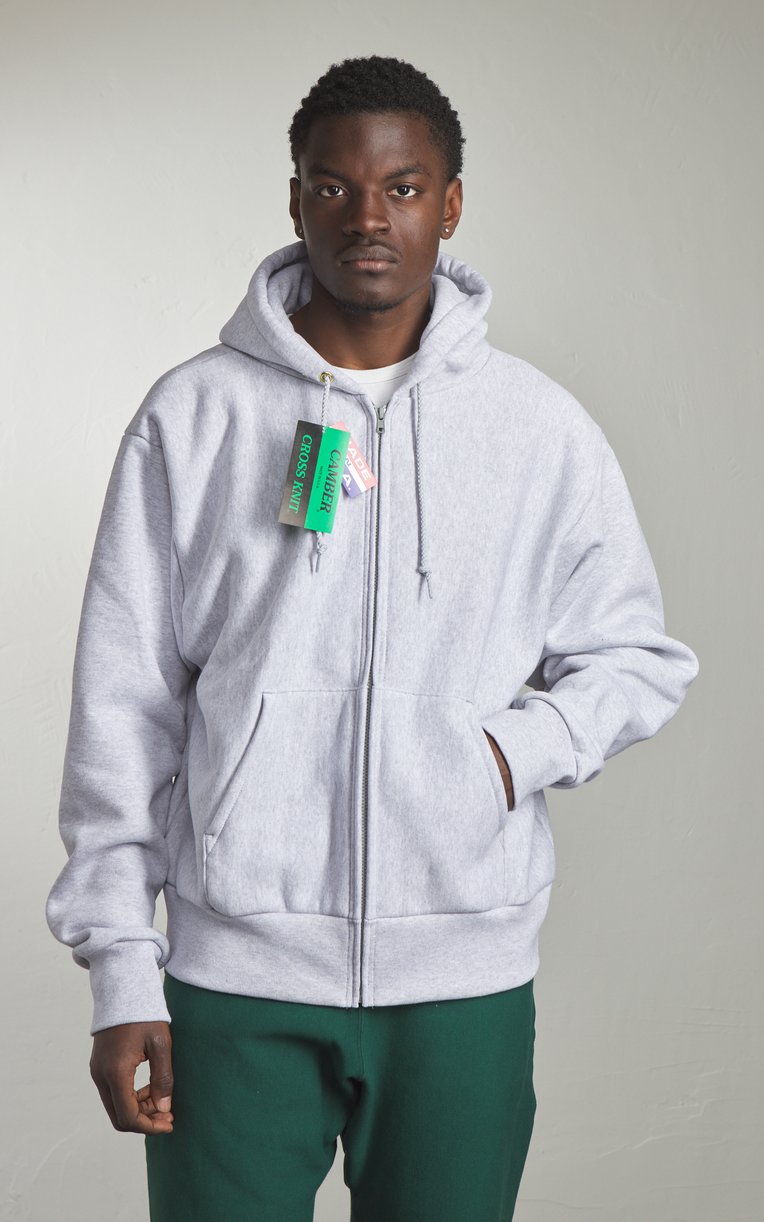 Camber USA #231 Heavyweight Zip Hoody Heather Grey | Cultizm Camber USA #231 Heavyweight Zip Hoody Heather Grey | Cultizm