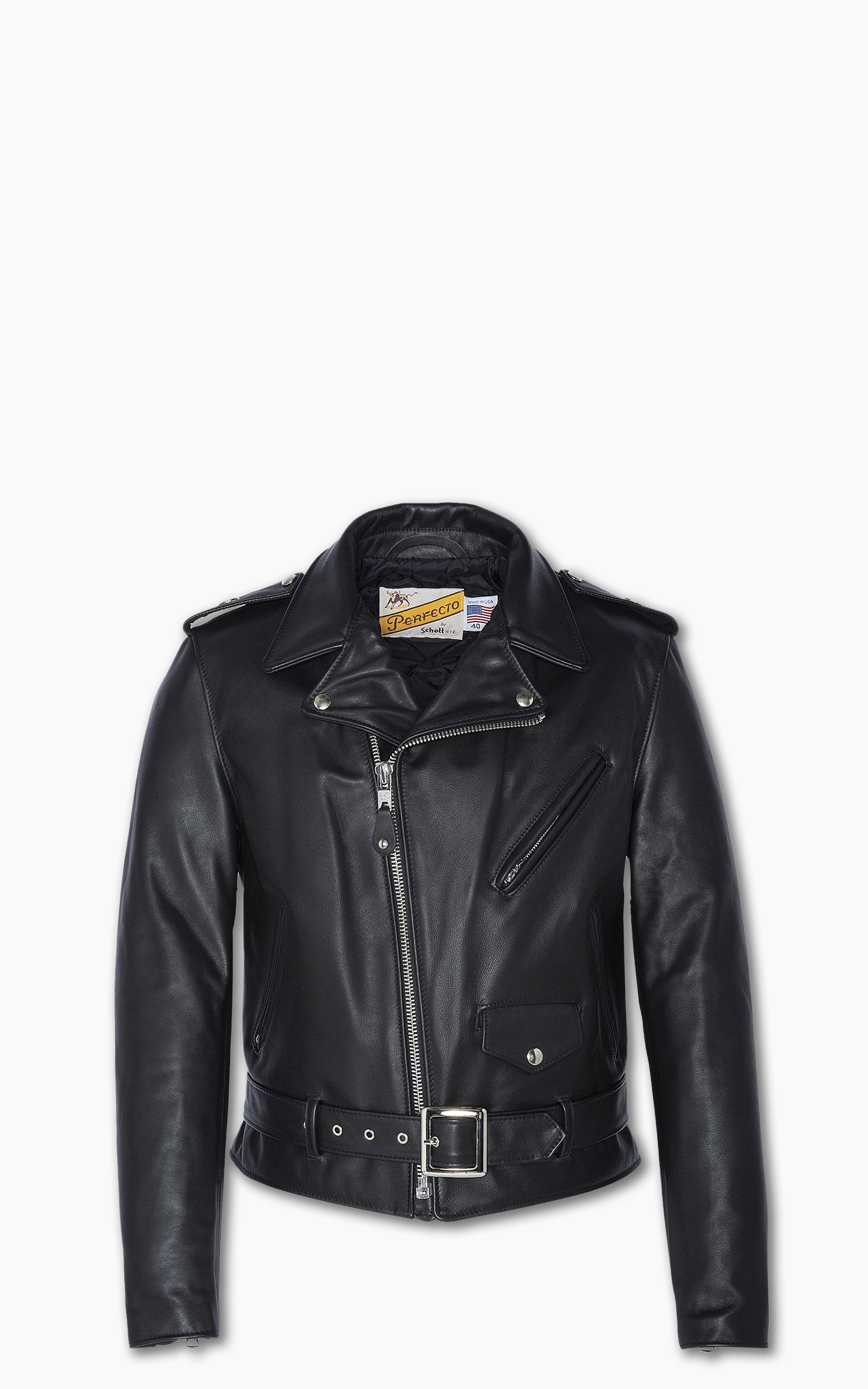 Schott NYC. 613 1 Star Black Leather Jacket