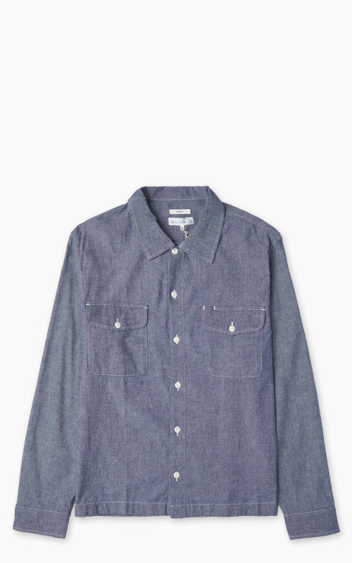 Merz b. Schwanen SHIRT06CH Chambray Shirt Denim Blue