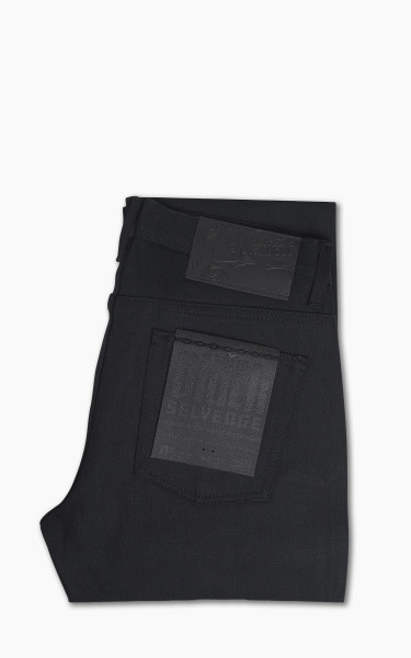 Naked &amp; Famous Denim Weird Guy Solid Black Selvedge Black 13oz