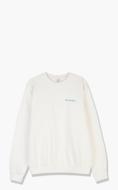 Sporty & Rich New Health Crewneck Cream/Blue