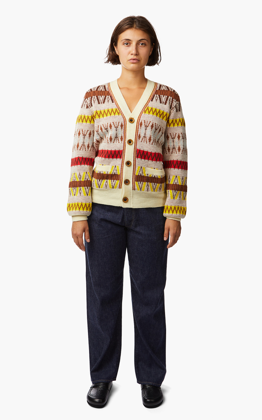 トップス wales bonner cardigan Wales Bonner Orchestra Cardigan Pale Yellow Multi | Cultizm