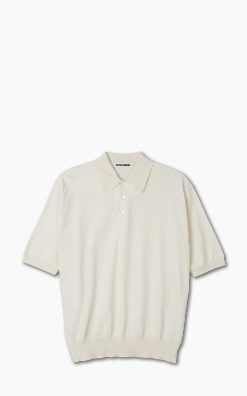 Kaptain Sunshine Cotton Knit Polo Shirt Ecru