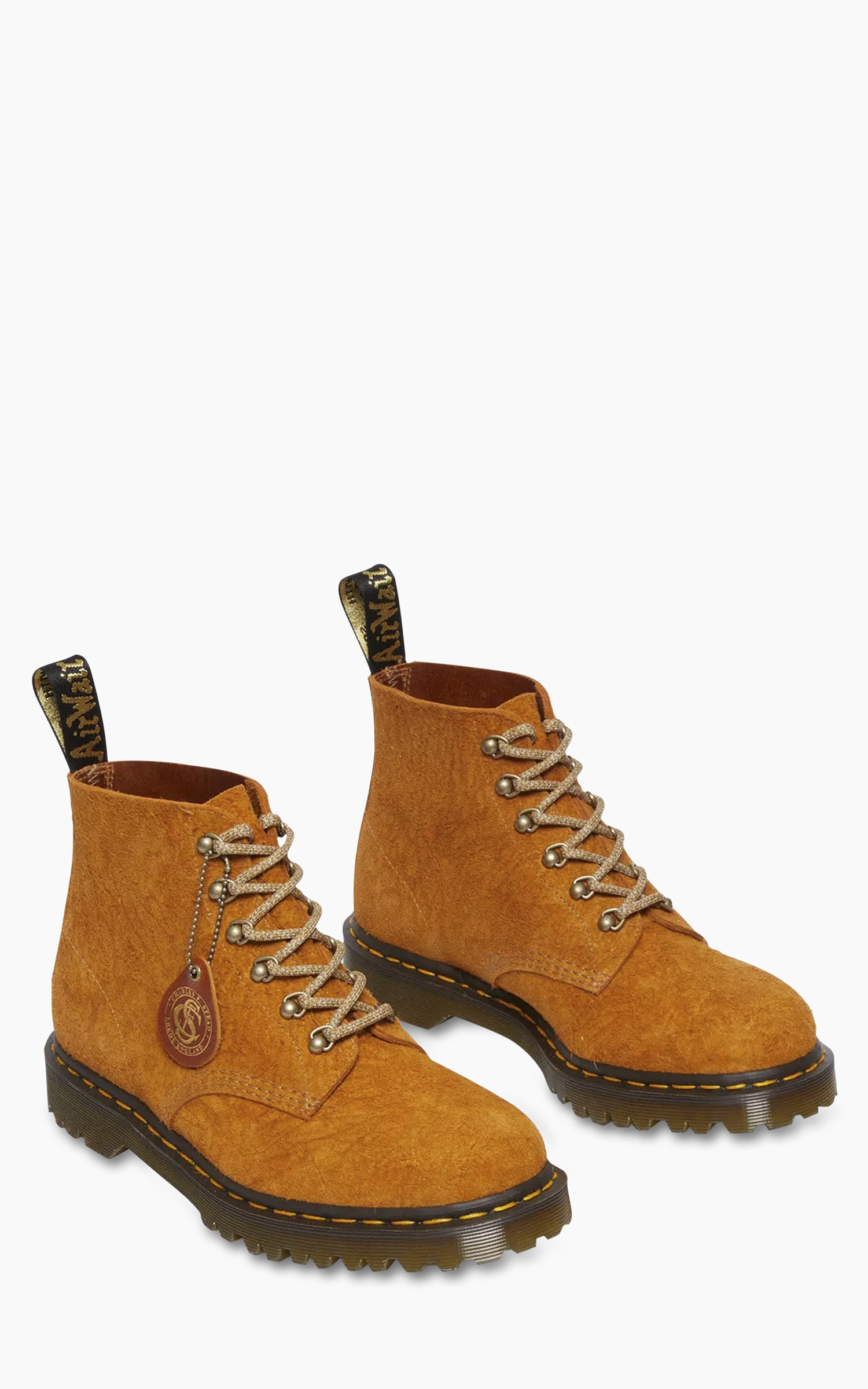 Dr. Martens 101 Hardware Suede Ankle Boots Burnt Yellow | Cultizm
