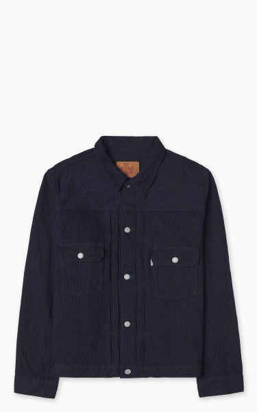 Omoto Denim 3220 Type 2 Cube Sashiko Denim Jacket Indigo 12oz
