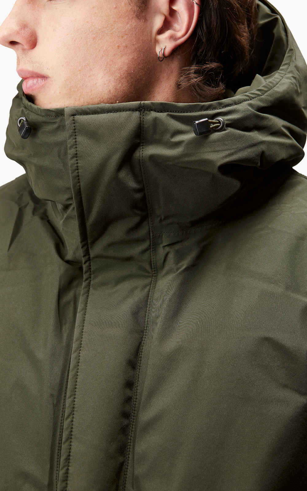 Nanamica GORE-TEX Long Down Coat Khaki Green | Cultizm