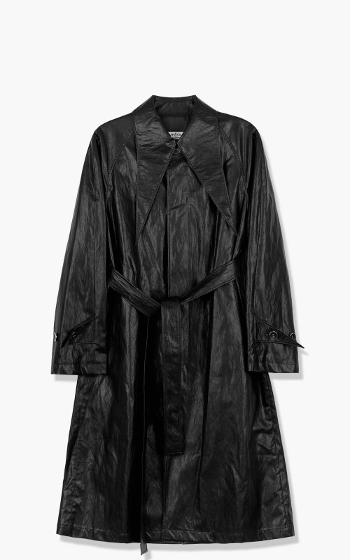 KIMHEKIM Elf Vegan Leather Trench Coat Black PS22-CT01B-BK