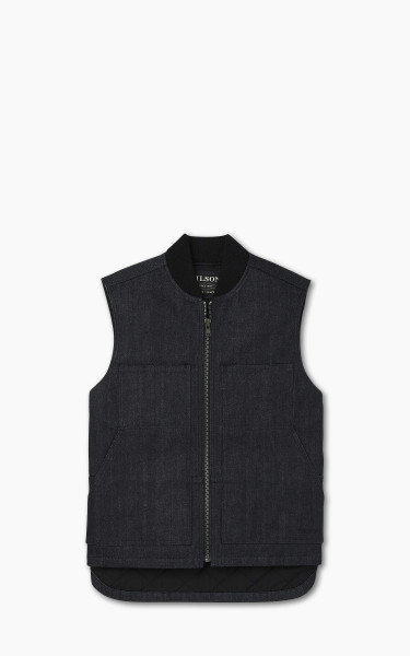 Filson Denim Insulated Work Vest Raw Indigo